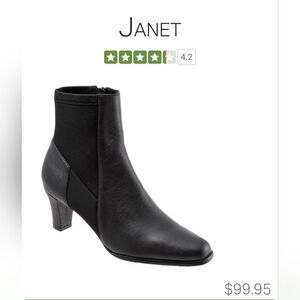 Trotters Black Heeled Ankle Boots